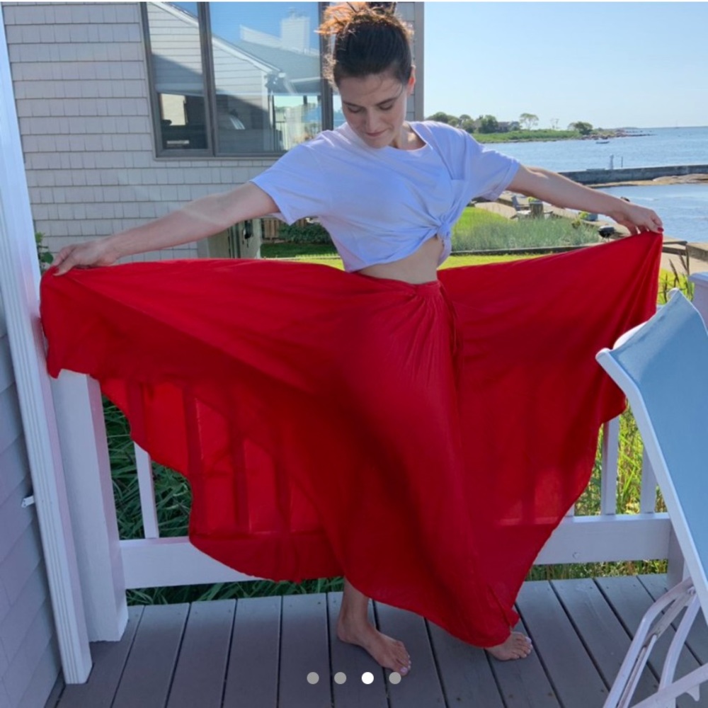 Red Free People maxi skirt, Size M